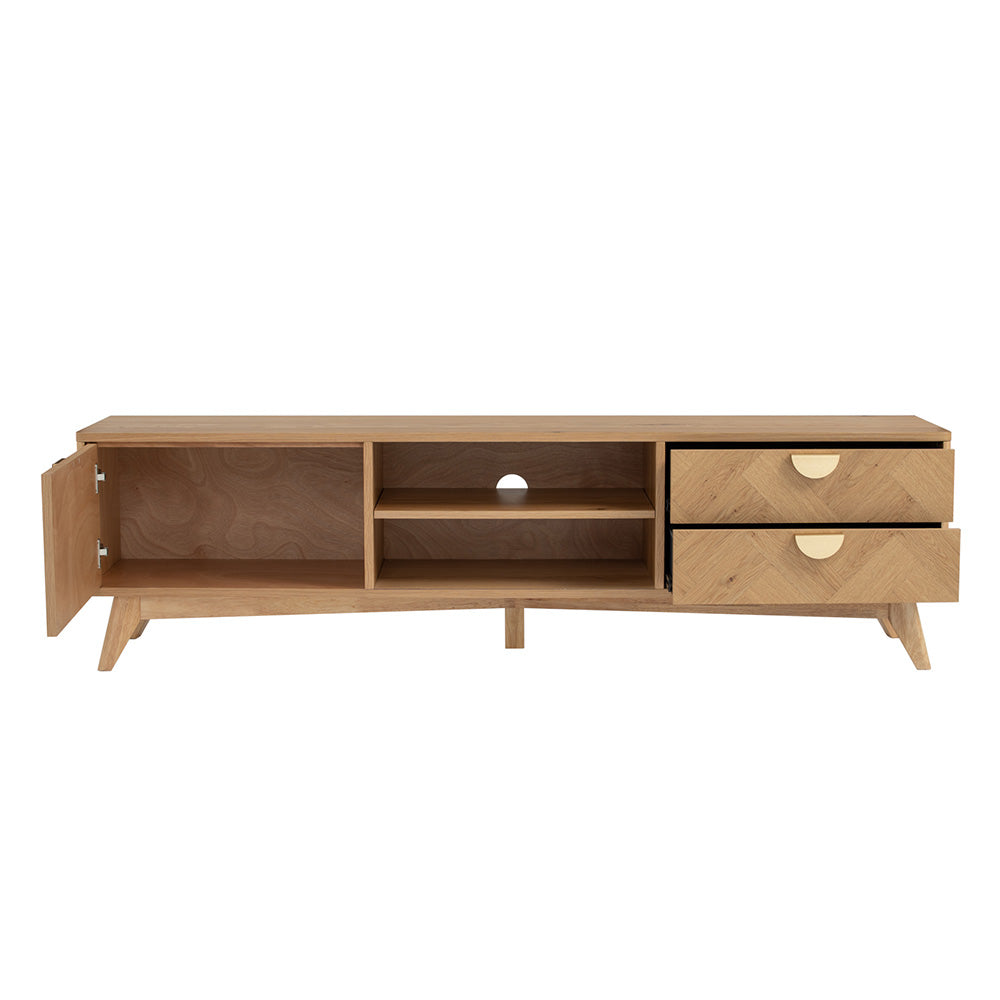 LOFTUS 180cm Oak Entertainment TV Stand - Modern TV Console for Living Room, Bedroom & Home Theater