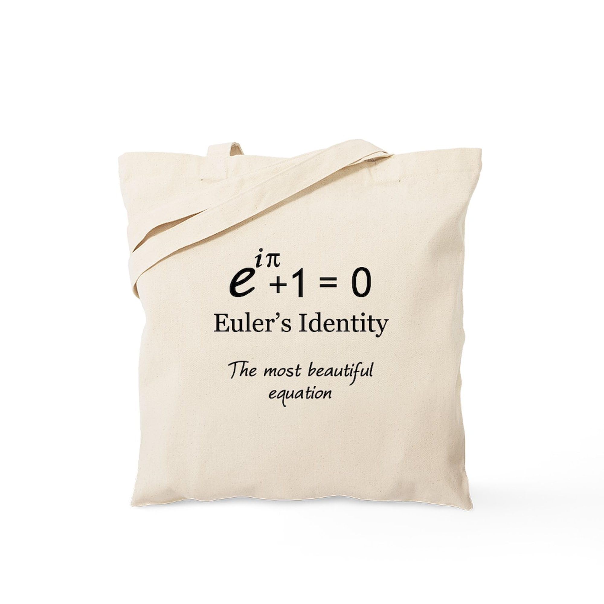 Beautiful Euler's Identity Tote Bag - Natural Canvas Reusable Shopping Bag for Math Enthusiasts, School, Groceries & Eco-Friendly Lifestyle