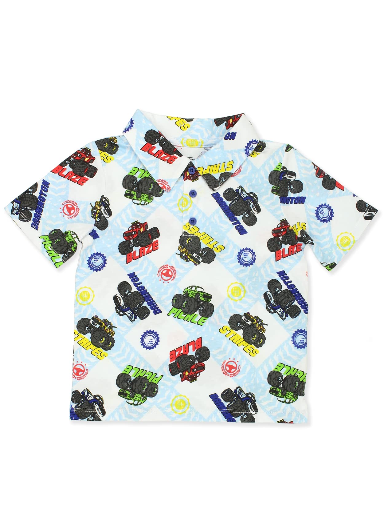 Blaze and The Monster Machines Boys Toddler Polo Shirt - Short Sleeve Collared Cotton Tee for Playtime & Preschool Adventures