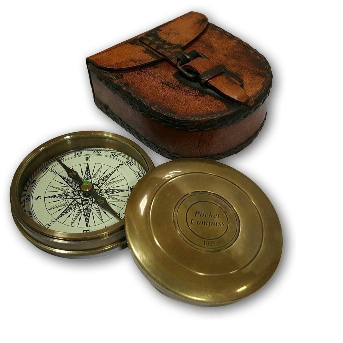 Vintage Antique Brass Nautical Astrolabe Compass - Set of 10 Working Marine Navigation Tools - Perfect for Sailing Enthusiasts, Collectors & Unique Gift Ideas for Sailors, History Buffs & Home Decor