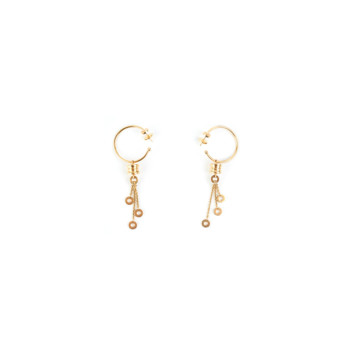 Bvlgari B.zero1 Long Hoop Earrings in 18K Yellow Gold | Luxury Italian Jewelry for Women | Perfect for Evening Parties & Special Occasions