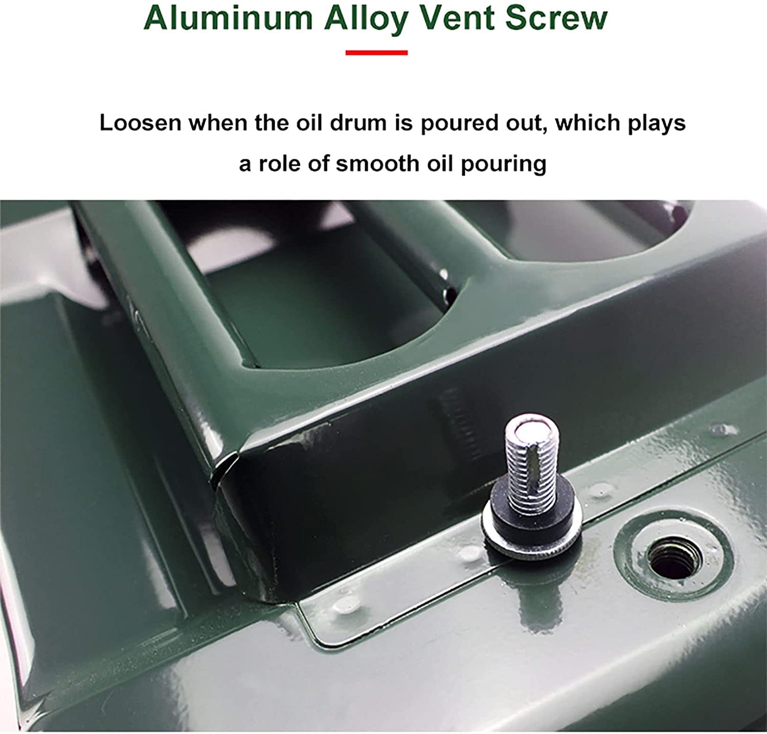 Portable Car Oil Barrel Replacement - Anti-Static Vertical Thick Oil Can, Military Green Metal Fuel Tank for Gasoline Storage - Ideal for Automotive, Camping & Emergency Use