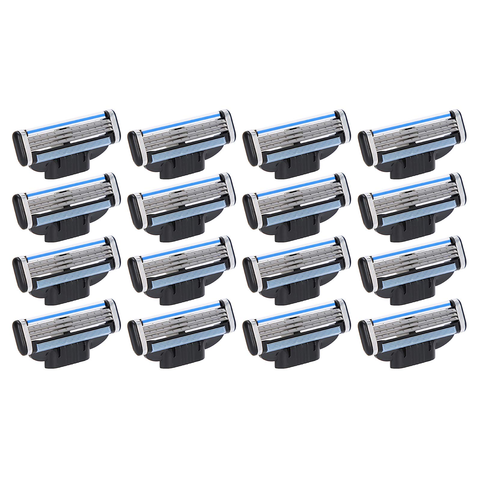 3-Layer Men's Barber Razor Blades - Double Lubrication Strip, 16-Pack for Professional Salon & Home Shaving | Smooth Shave for Beards & Body Hair