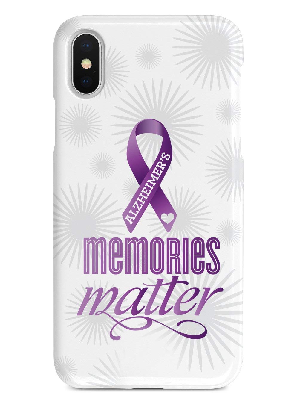 Alzheimer's Awareness 3D Textured Protective Phone Case for Apple iPhone X/Xs - Shockproof & Anti-Scratch Cover - Perfect for Daily Use, Travel & Gifts
