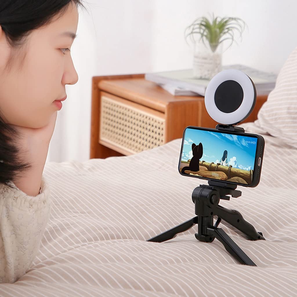 3 Inch LED Ring Light with Tripod & Phone Holder - Selfie Light for Makeup, YouTube, TikTok Videos, Live Streaming & Zoom Meetings - Perfect for Content Creators, Vloggers & Home Office Setup