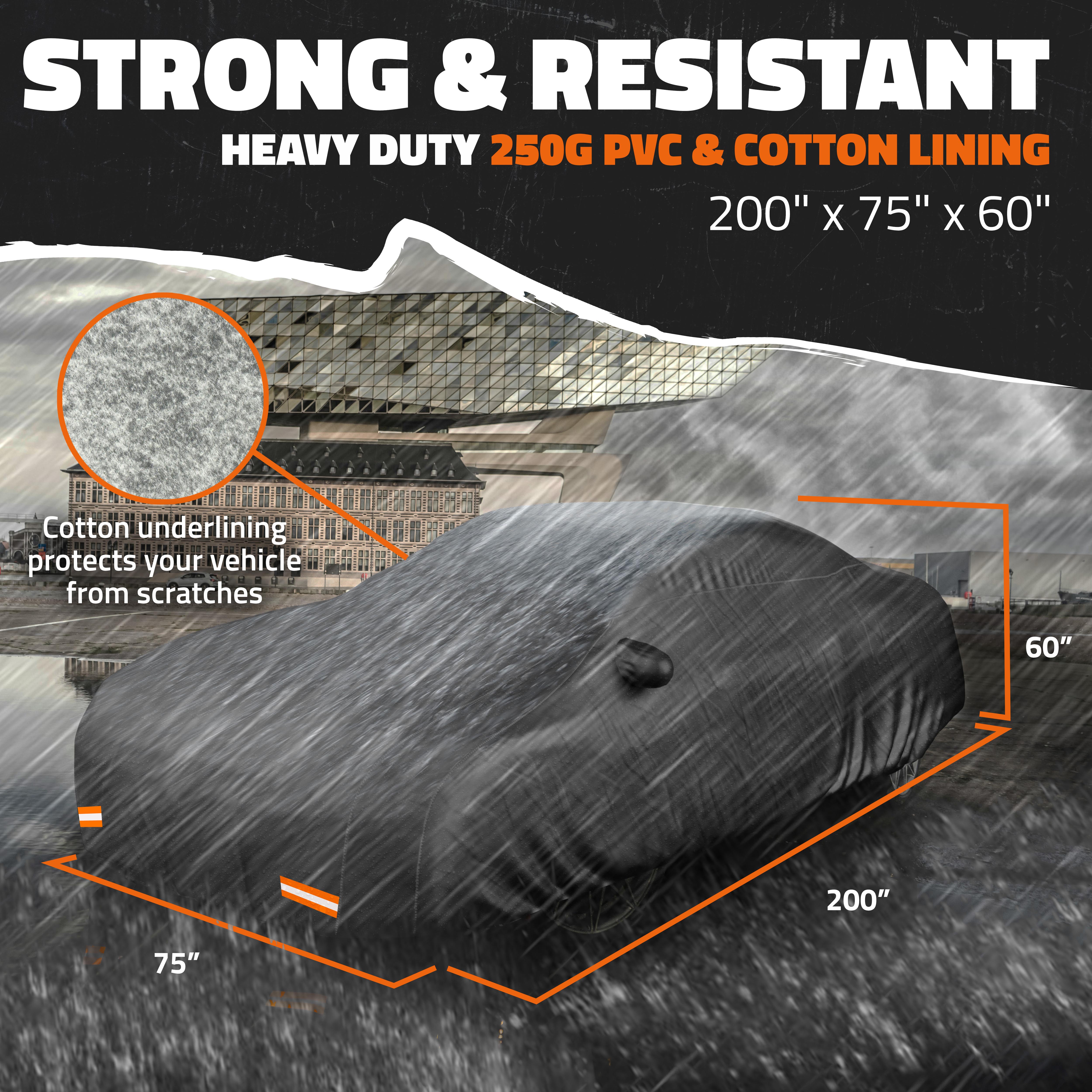 Premium Heavy Duty Waterproof Car & SUV Cover with Cotton Lining - All Weather Protection for Outdoor Parking, Travel & Long-Term Storage