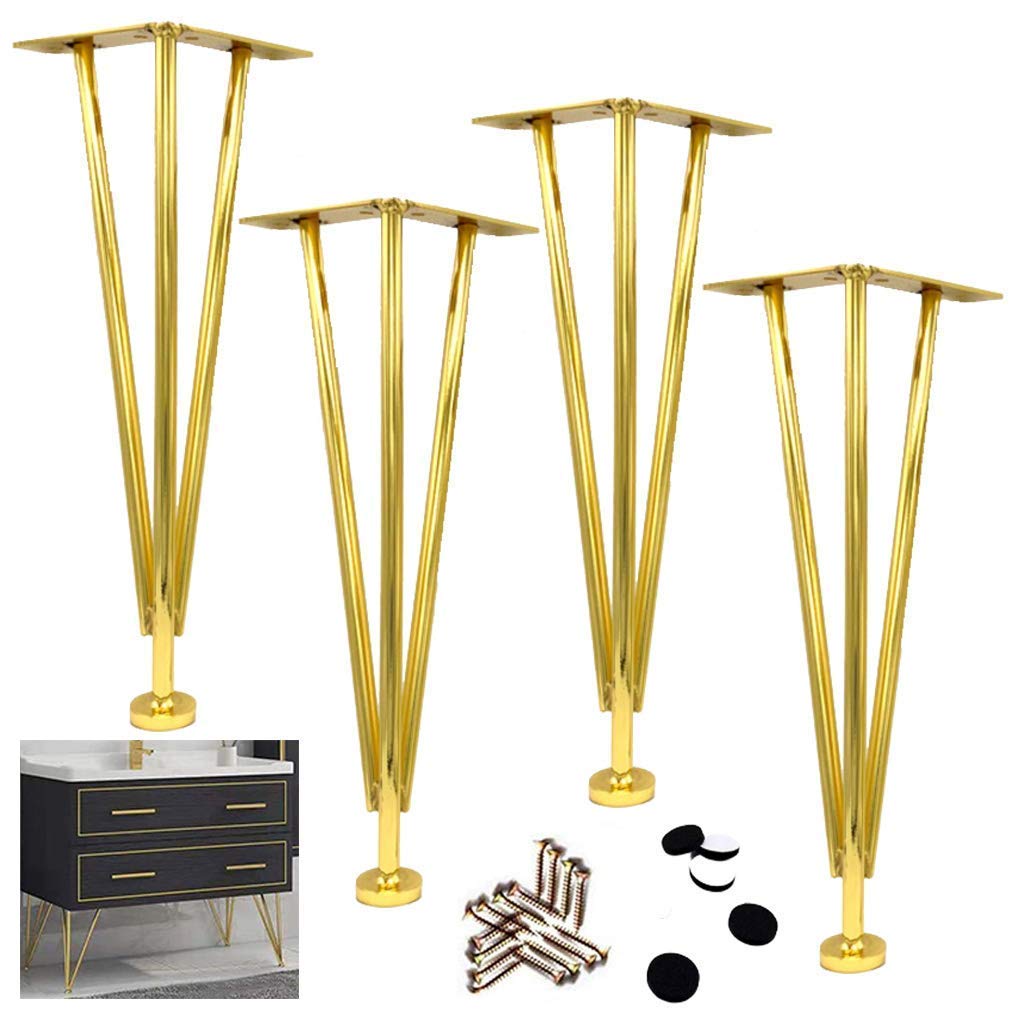 4 Pack Gold Hairpin Legs 11.8