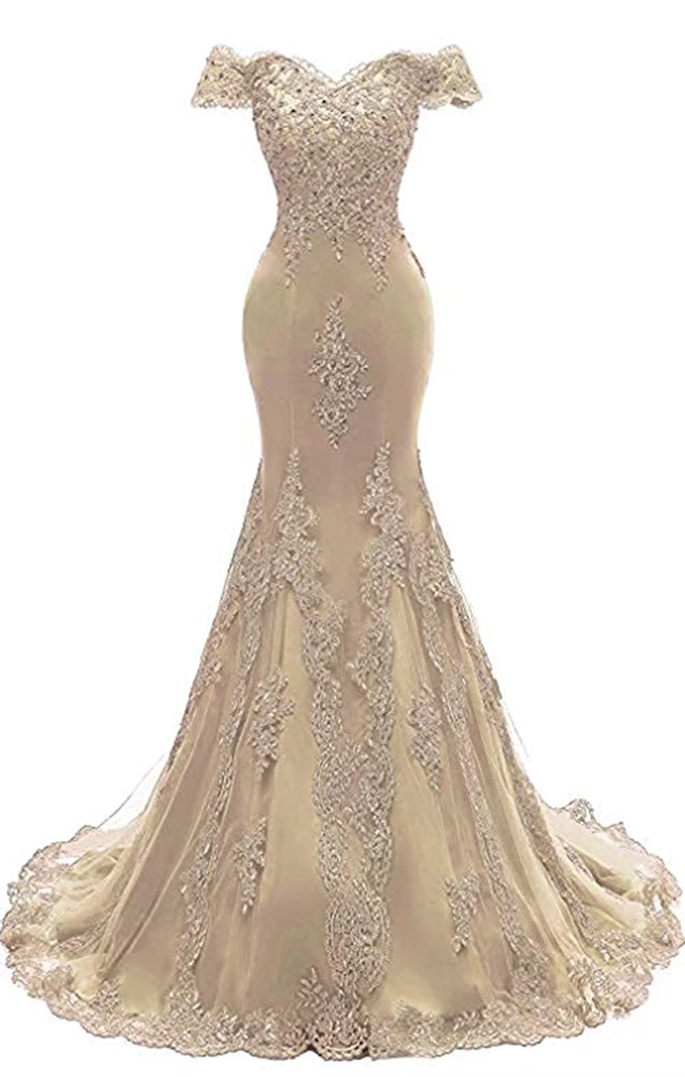 Elegant Off-the-Shoulder Mermaid Prom Dress with Sweetheart Neckline & Beaded Lace - Long Formal Evening Gown for Women | Perfect for Prom, Ball, Wedding & Special Occasions