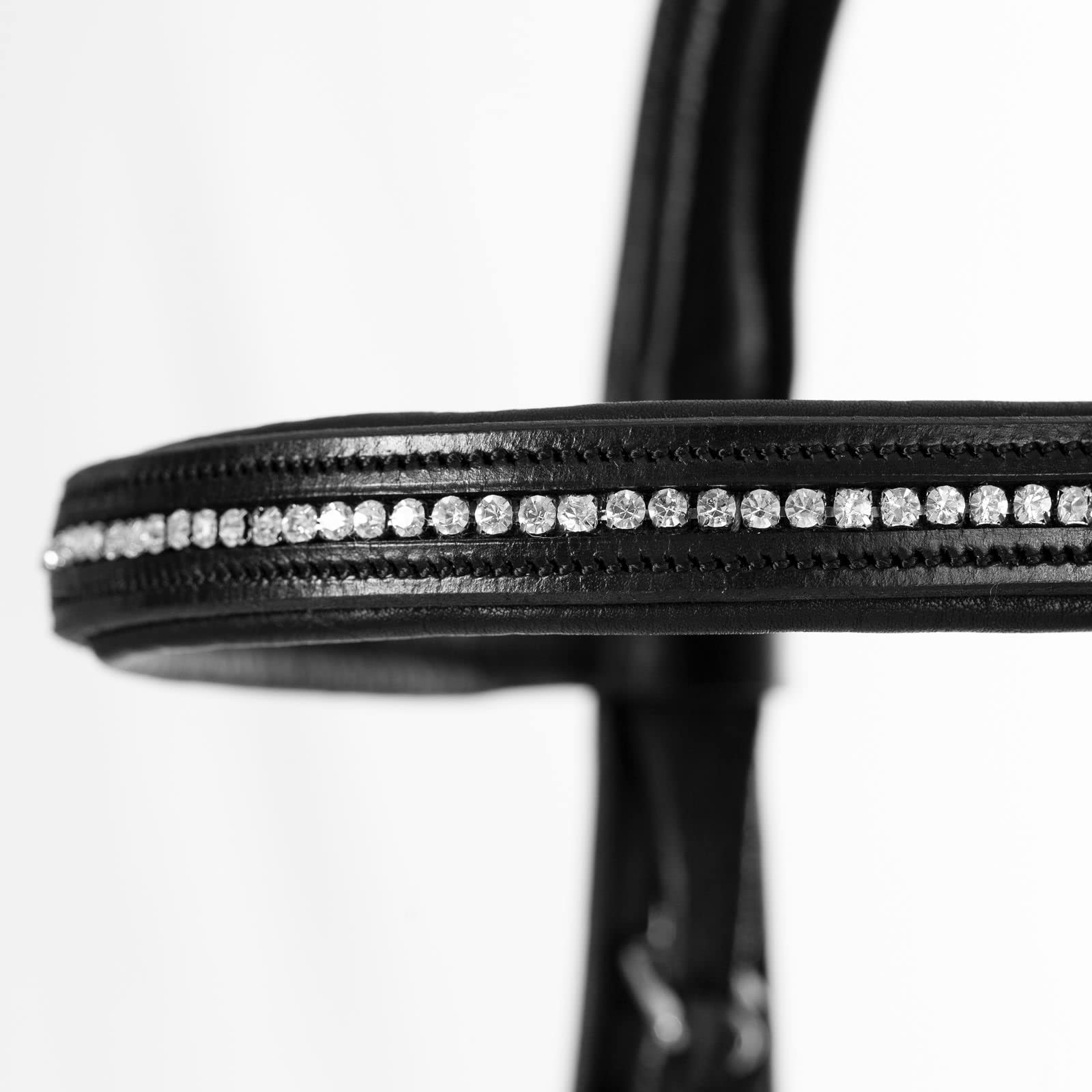 Equinavia Saga Dressage Padded Crank Noseband Horse Bridle with Flash & Reins - Black - Premium Equestrian Gear for Training & Show Jumping