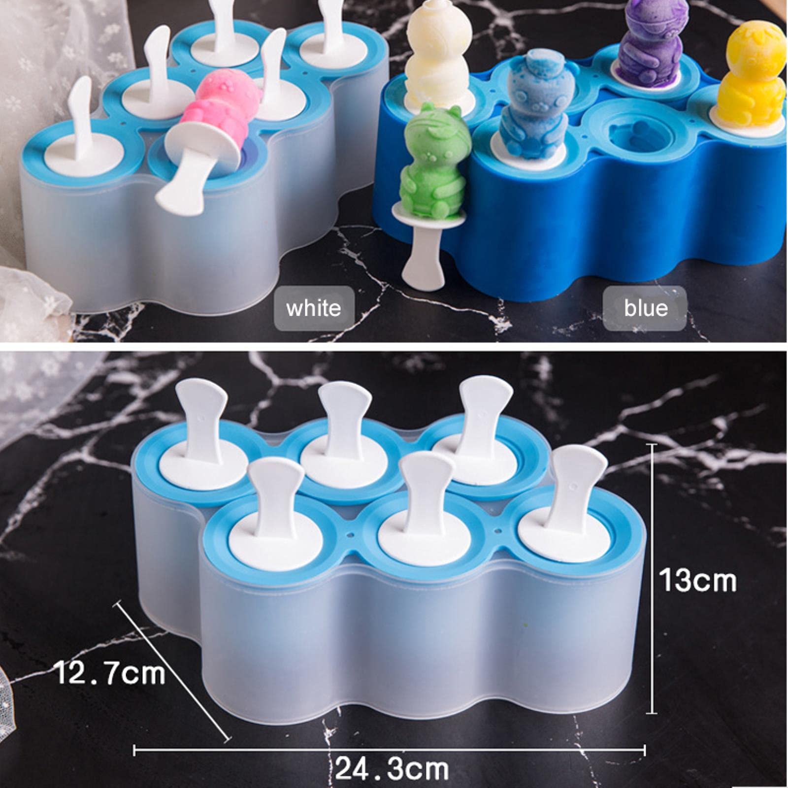 Premium Food-Grade Silicone Ice Cream Molds - Fun Ugly Fish Popsicle Makers for DIY Homemade Treats (Random Colors) | Perfect for Kids' Parties, Summer Snacks & Creative Desserts