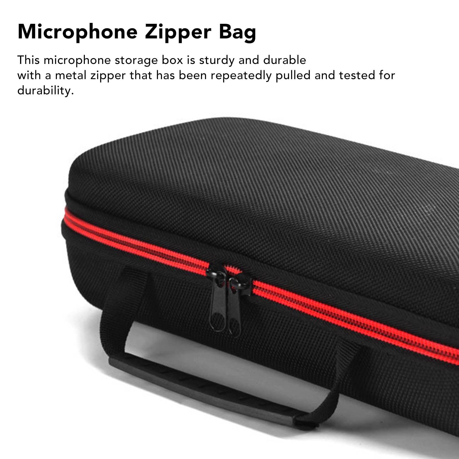 Wireless Microphone Case - Portable Storage Box with Double Pouch & EVA Outer Cover - Perfect for Travel, Studio, and On-the-Go Protection
