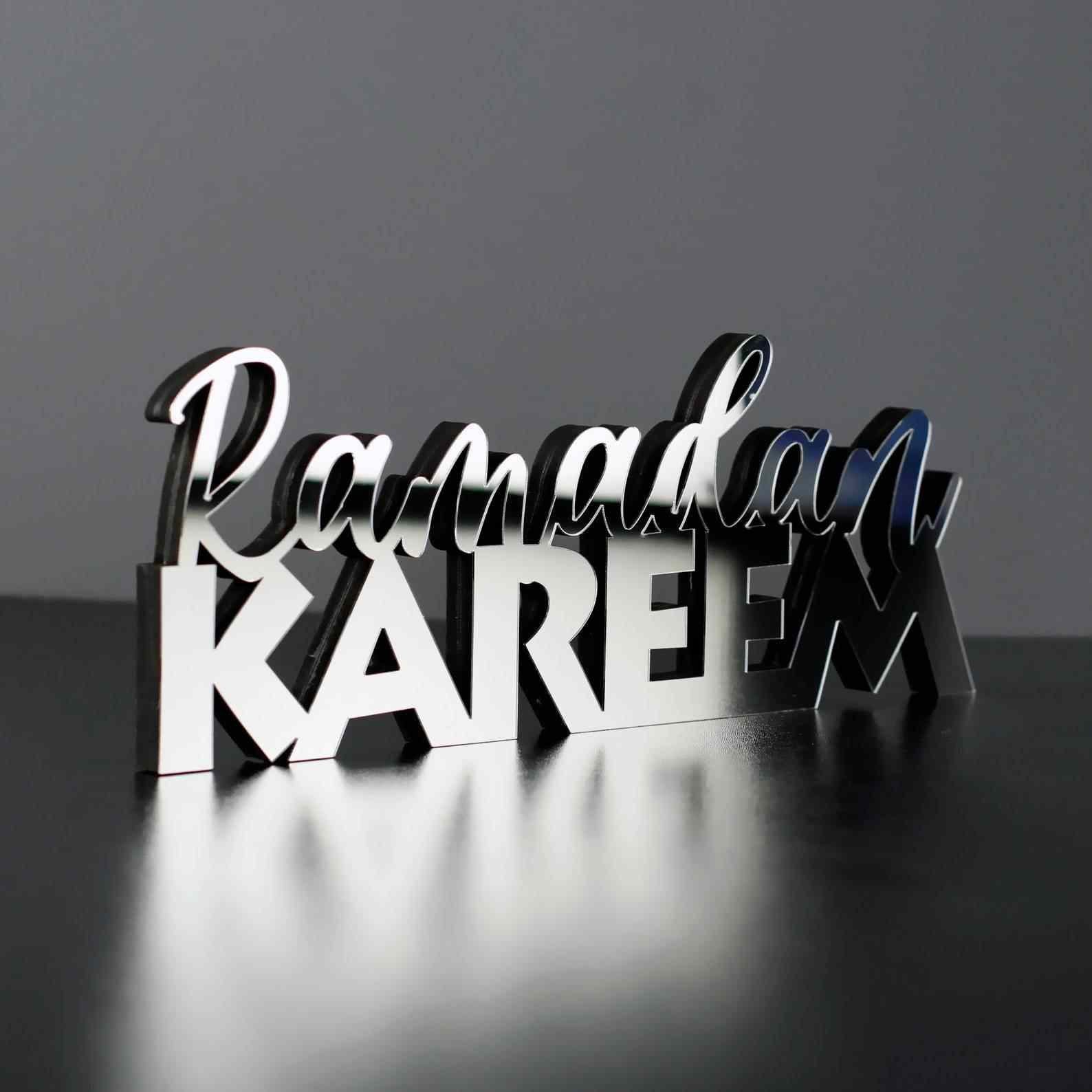 Ramadan Decor - English Calligraphy Islamic Tabletop Art - Perfect for Home, Mosque & Gift Giving - Eid Mubarak Decoration for Muslim Holidays