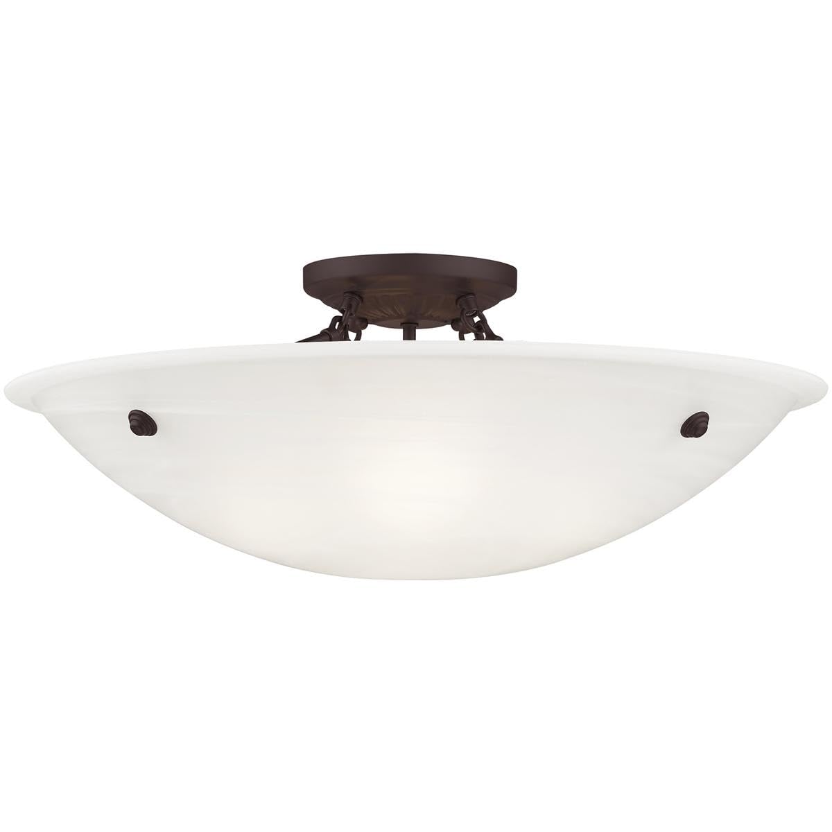 Livex Lighting 4275-07 Oasis 4-Light Bronze Ceiling Mount Fixture - Perfect for Dining Room, Bedroom or Living Room Lighting