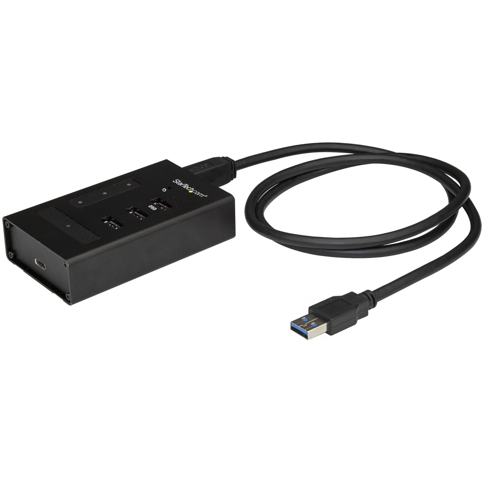 StarTech.com 4-Port USB 3.0 Hub with USB-C & USB-A Ports - 5Gbps SuperSpeed Data Transfer - Metal Rugged Design - Self-Powered with BC 1.2 Fast Charging - Ideal for Office, Gaming & Travel Use (HB30A3A1CST)