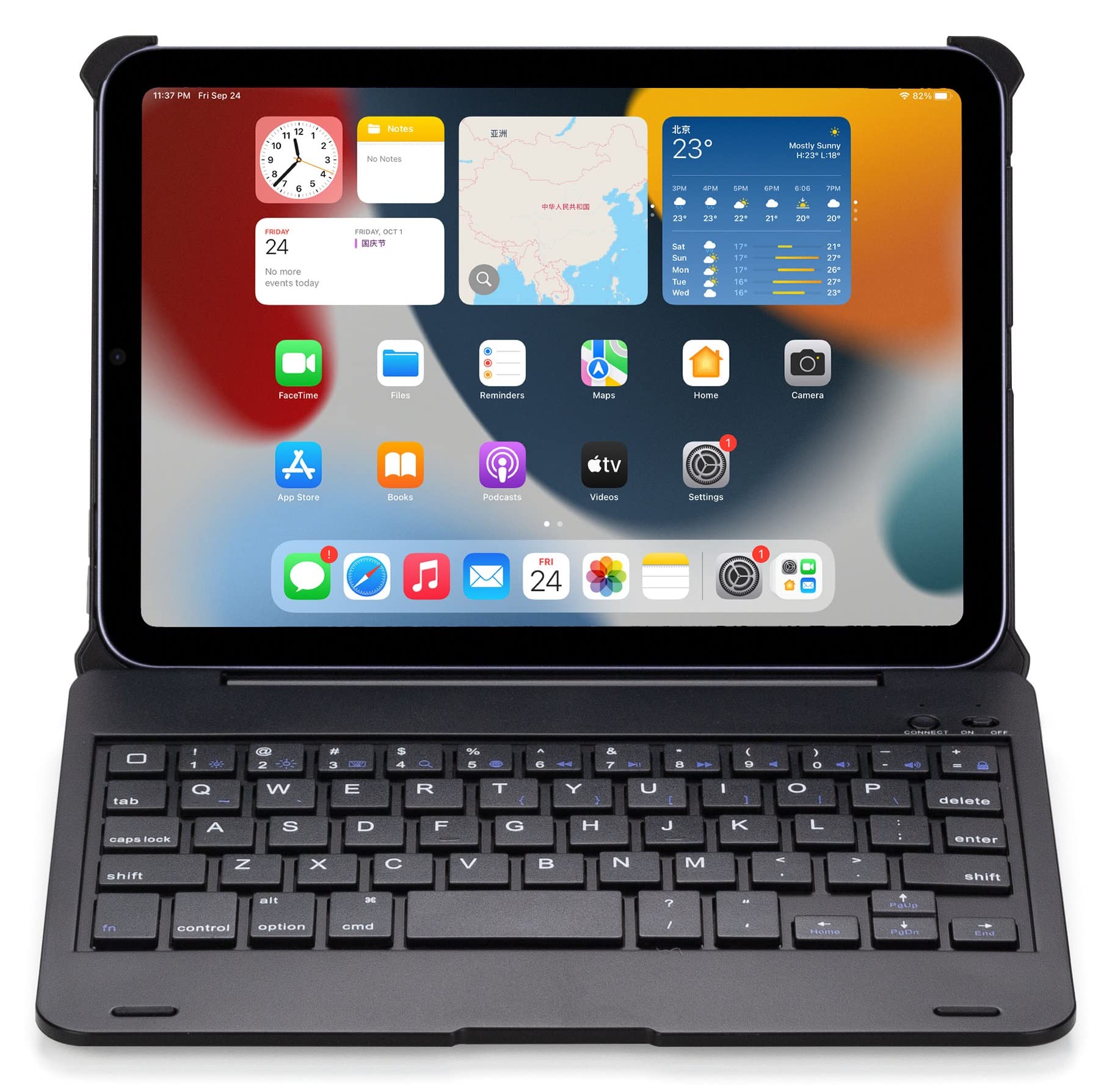 iPad Mini 6 Keyboard Case - Wireless Protective Cover with Auto Sleep/Wake (Black) for Work & Travel