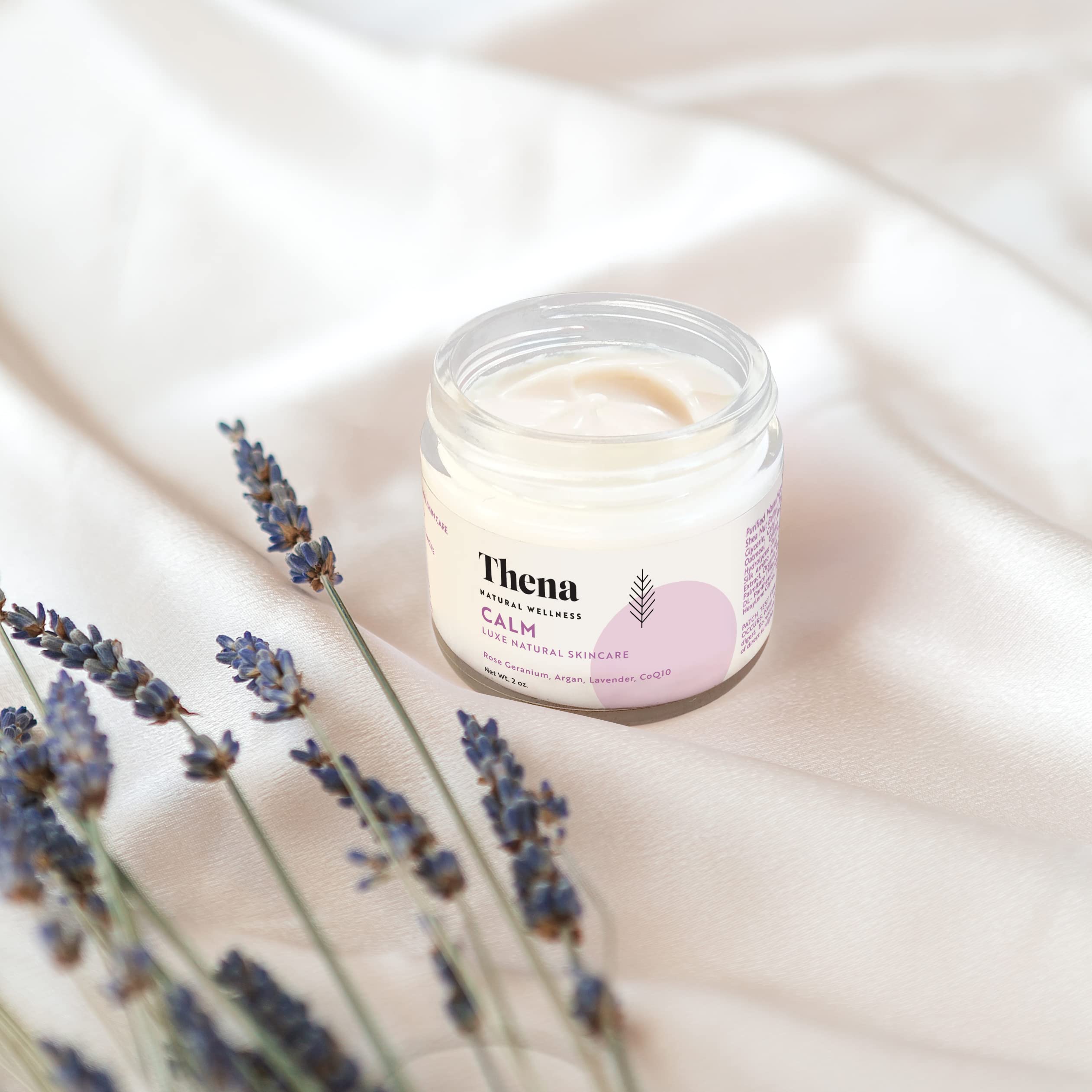 Thena Calm Face Moisturizer Cream & Intensive Lip Balm 3-Pack Set | Hydrating Skincare Bundle for Dry Skin | Perfect for Daily Use, Travel & Gift Giving