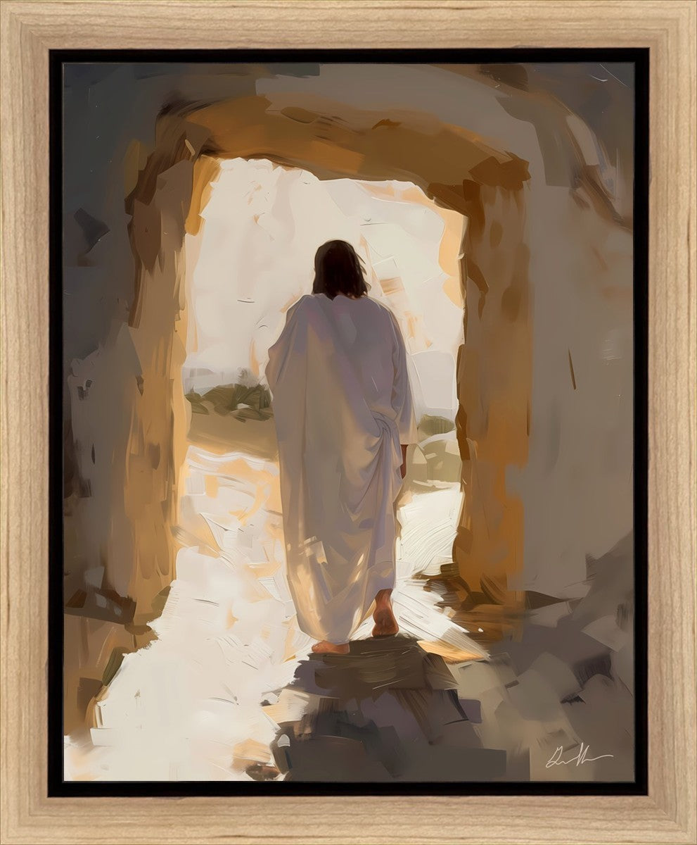 He is Risen Christian Wall Art - Gallery Wrapped Canvas Print - Religious Home Decor for Easter, Church & Faith-Based Interiors