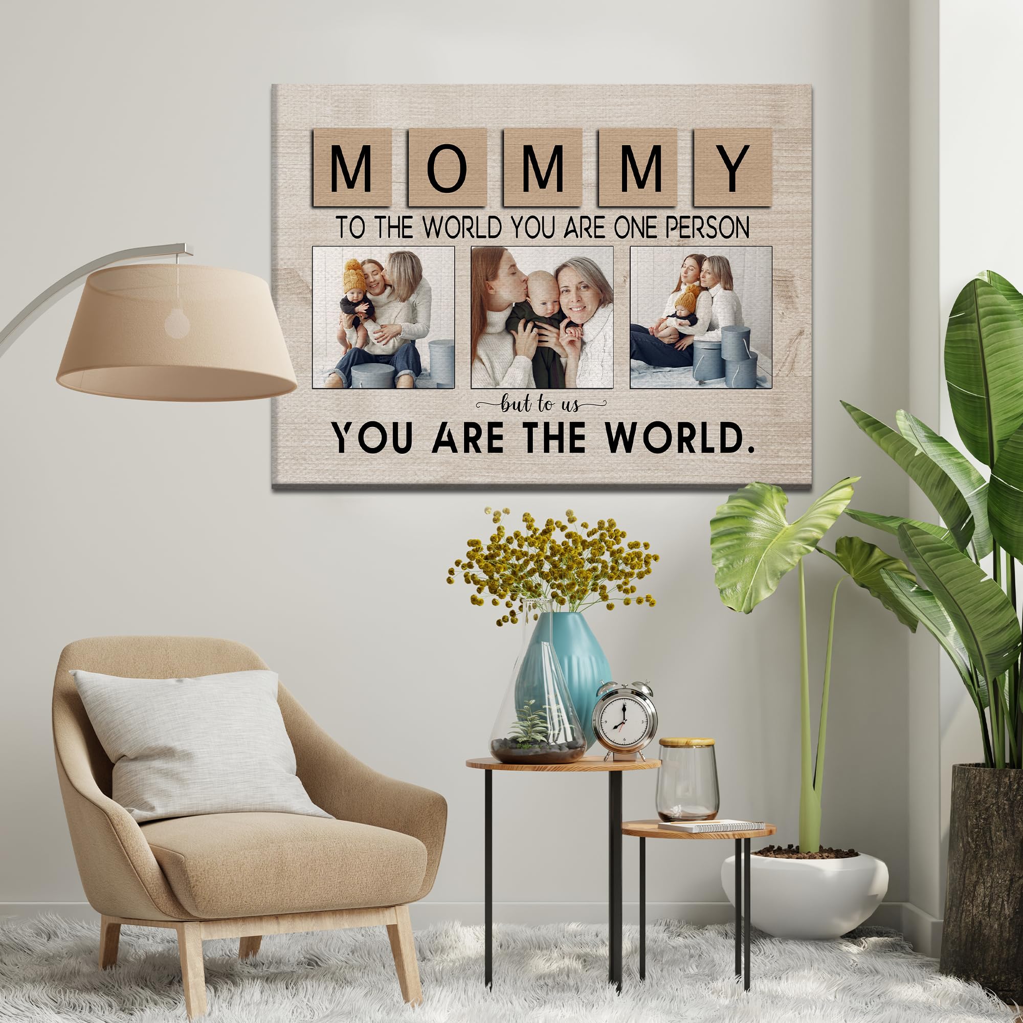 **Personalized Mother's Day & Birthday Gifts for Mom - Custom Photo Canvas with Names - Thoughtful Present from Daughter or Son - Perfect for Home Decor, Wall Art, and Special Occasions**