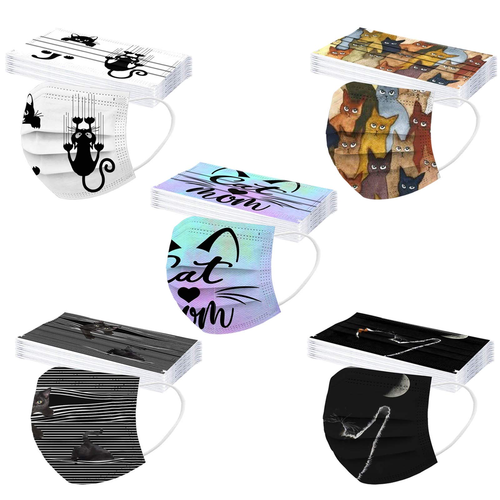 50 Pcs Disposable Face Masks 3-Ply Protection with Comfortable Ear Loops for Adults - Perfect for Daily Commute, Travel & Public Safety (USA Stock)