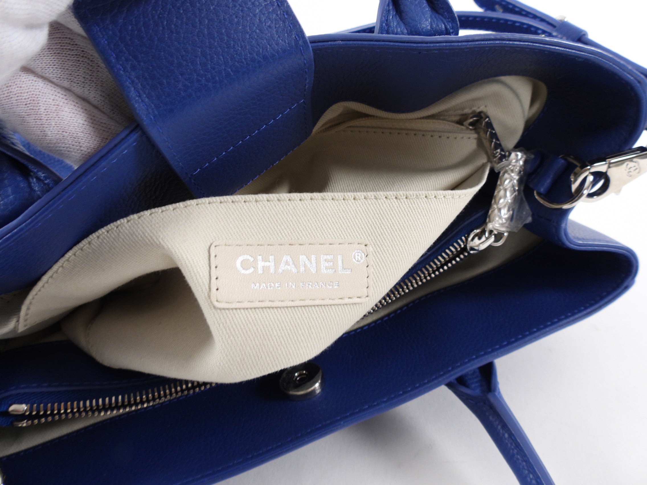 Chanel Blue Small Neo Executive Tote Two Way Handbag for Women - Luxury Leather Shoulder Bag for Work, Travel & Everyday Use