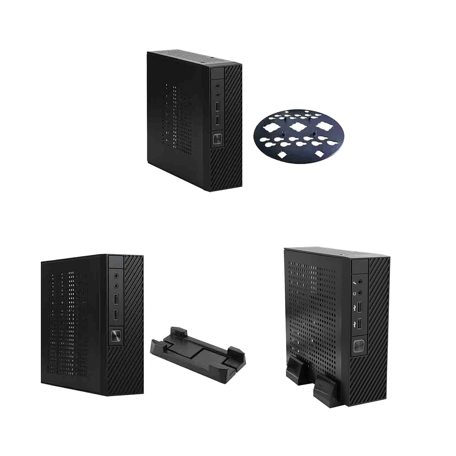 Compact Mini-ITX Computer Case - Lightweight HTPC Chassis with Hanging Bracket & Adjustable Feet | Space-Saving Small Form Factor PC Case for Home Theater, Office & Gaming Setups