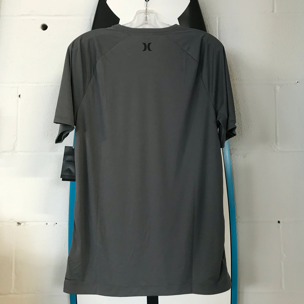 Men's Hurley Q/D Short Sleeve Rash Guard Shirt - Iron Grey - UPF 50+ Sun Protection for Surfing, Swimming & Outdoor Activities