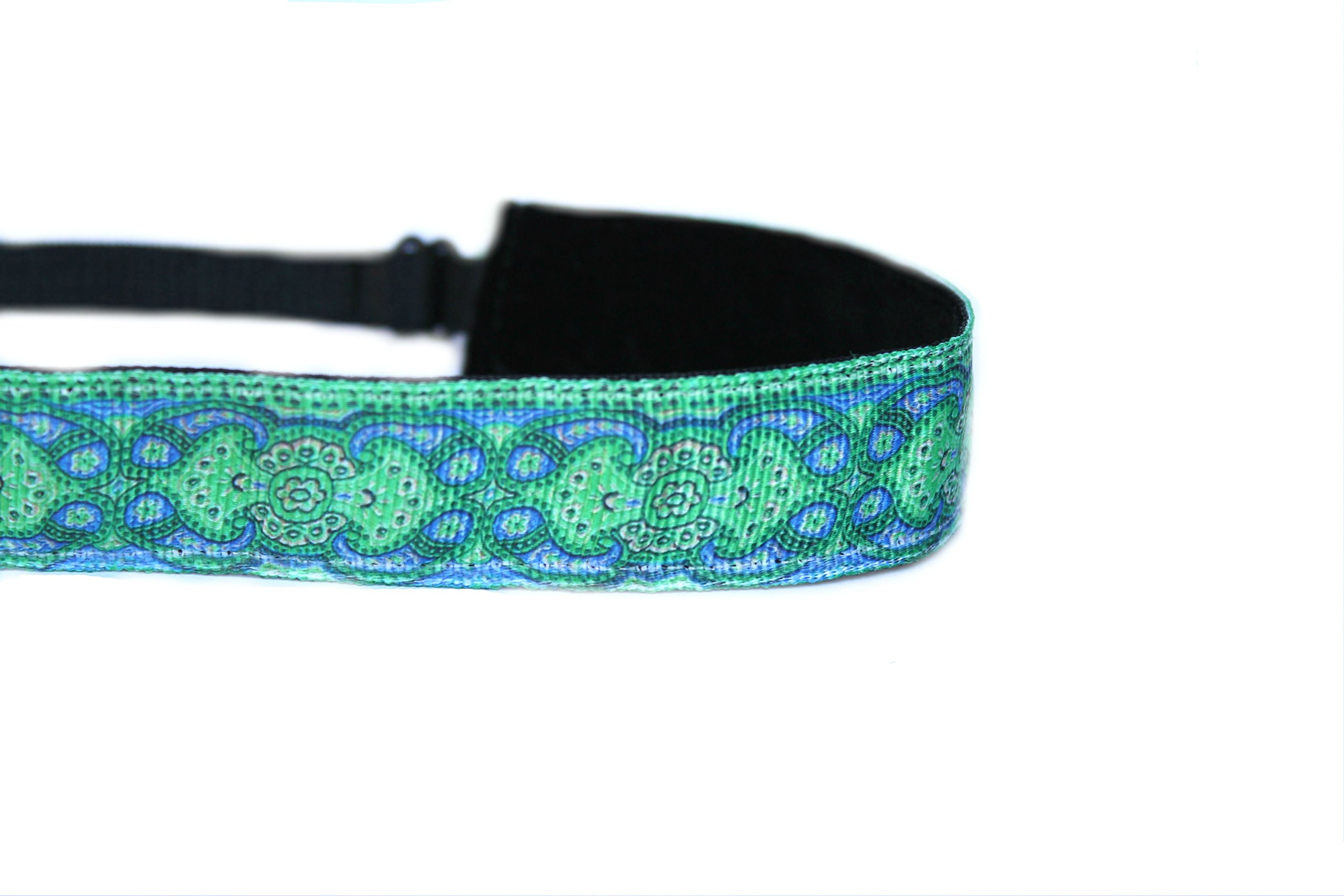 Adjustable Non-Slip Fitness Headbands for Women & Men - Sweat Absorbent Workout Headband - Green Burst - Perfect for Running, Yoga, Gym & Sports Activities