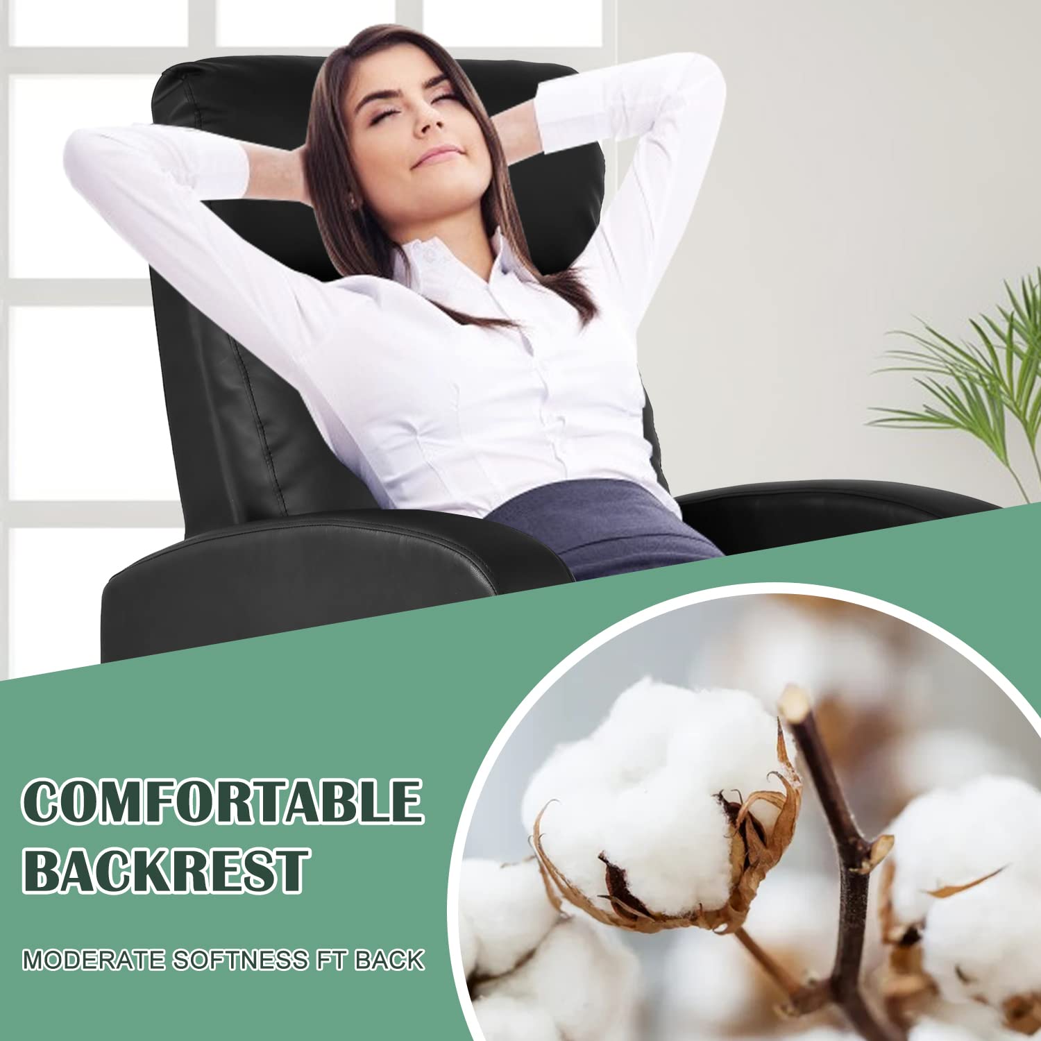PU Leather Massage Recliner Chair for Adults - Ergonomic Home Theater Reclining Sofa with Padded Seat & Backrest - Perfect for Living Room, Home Theater & Lounge Relaxation