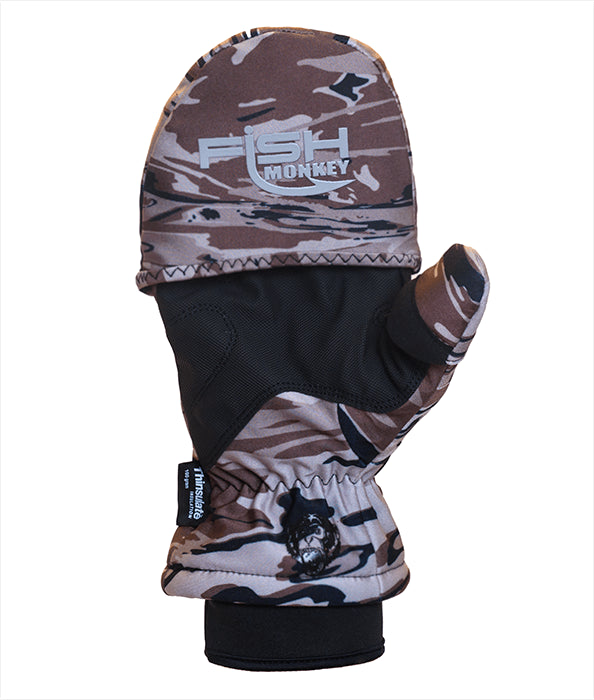 Fish Monkey FM25 Tundra Premium Insulated Fishing Gloves - Waterproof & Cold Weather Mittens for Ice Fishing, Hunting, and Outdoor Winter Activities
