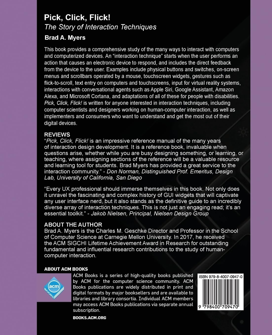 Pick, Click, Flick!: The Story of Interaction Techniques - ACM Books | History of Human-Computer Interaction | Perfect for UX Designers & Tech Historians