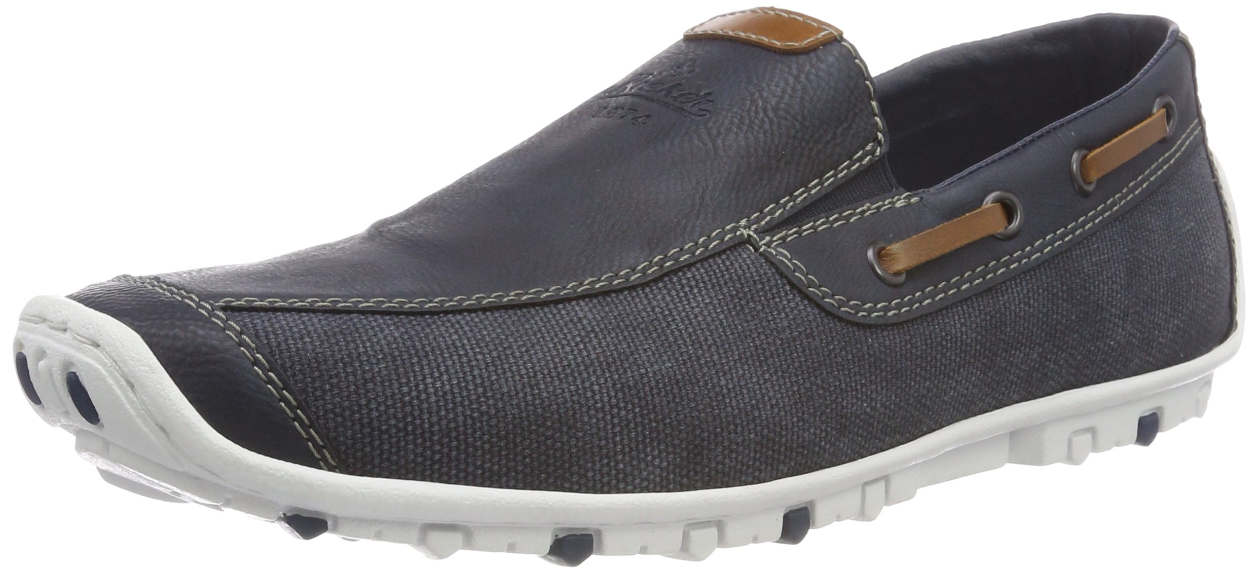 Rieker Men's Comfortable Slip-On Loafers - Lightweight Casual Shoes for Walking, Office & Travel - Breathable & Stylish Men's Footwear