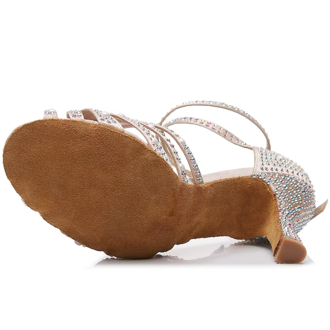 Women's Rhinestone Salsa Latin Dance Shoes - Ballroom Satin Bachata Practice Shoes for Women | Professional Dance Shoes for Latin, Ballroom & Social Dancing