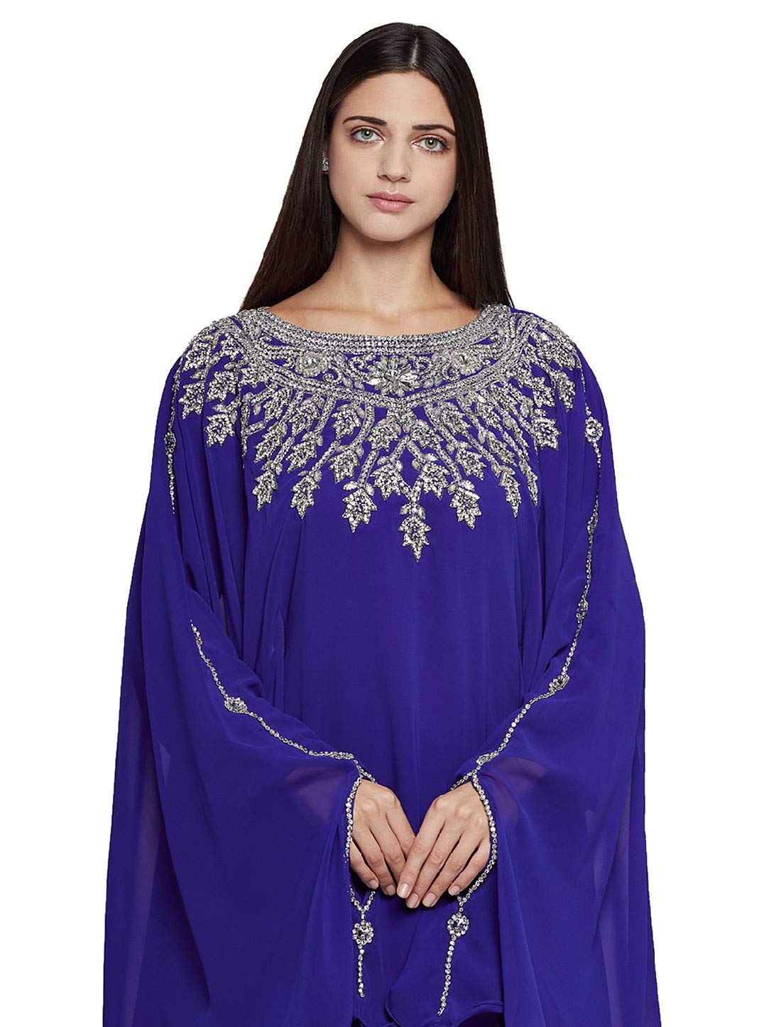Elegant Dubai Kaftan Farasha Long Maxi Dress for Women - Free Size Long Sleeve Evening Gown with Free Scarf - Perfect for Parties, Weddings & Special Occasions