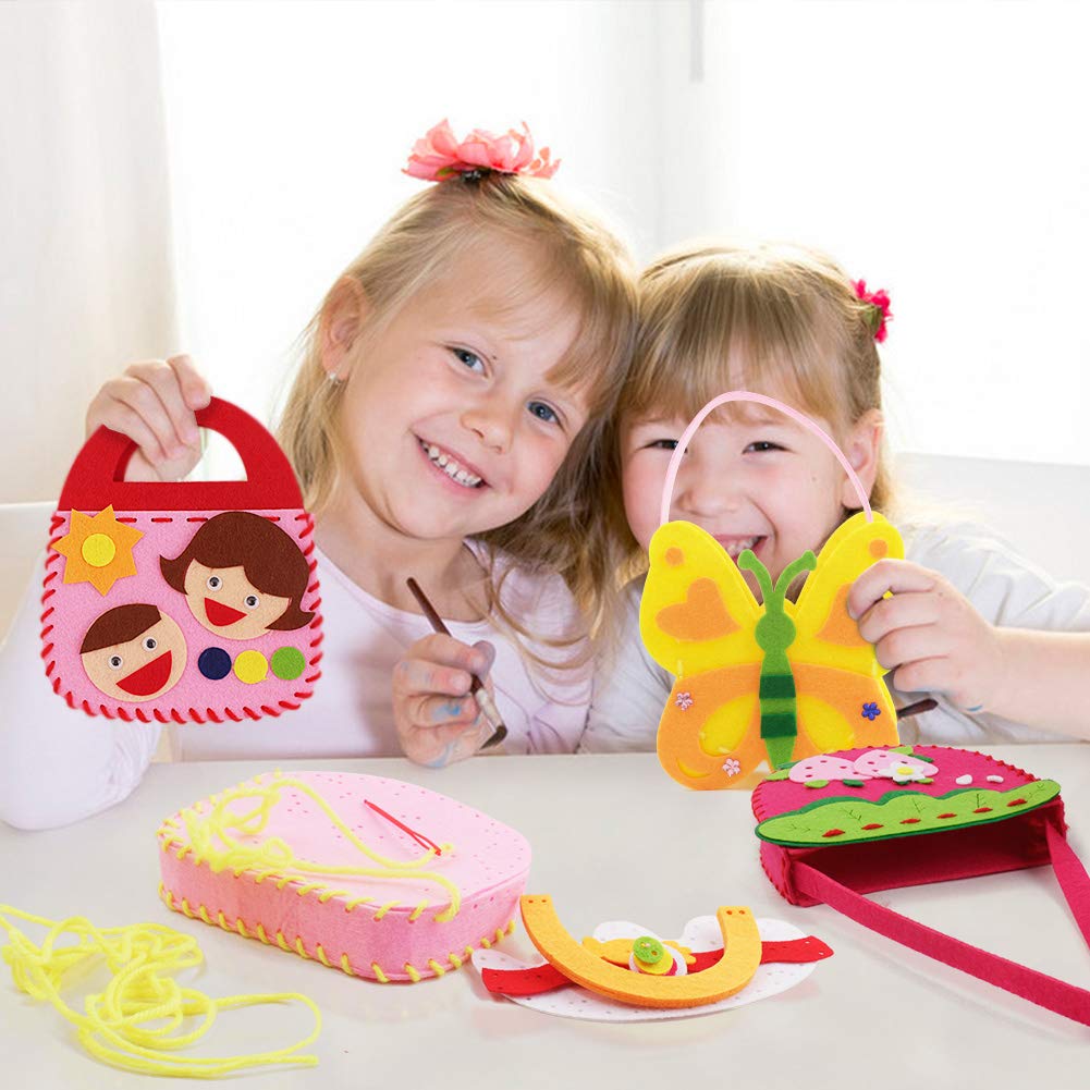 4-Piece Kids Sewing Kit - Safe Preschool Educational Toys for Toddlers Ages 2-8 | Early Learning Arts & Crafts Activity for Boys & Girls 1-6 Years Old | Perfect for Fine Motor Skills Development & Creative Play at Home or Classroom