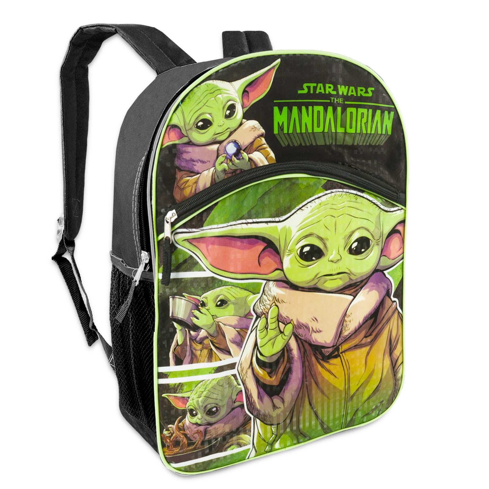 Mandalorian Backpack Set for Boys 8-12 with Water Bottle - Star Wars School Supplies for Daily Use