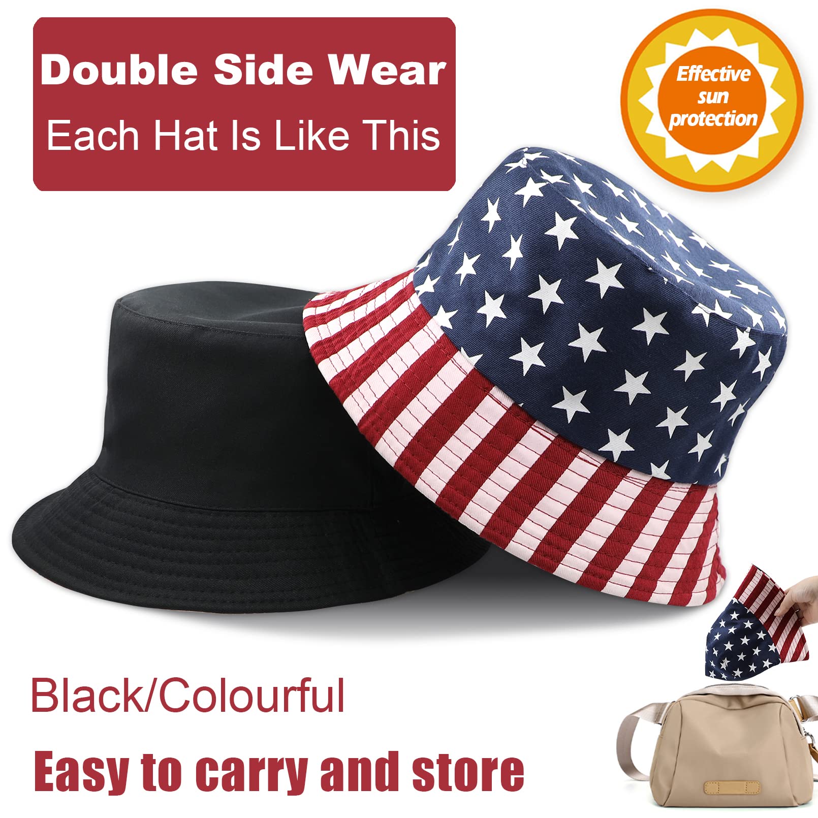 American Flag Bucket Hat - Patriotic Sun Hat for Men & Women, Trendy Golf & Beach Cap for 4th of July, Independence Day Celebrations - Perfect for Outdoor Activities, Festivals, and Summer Vacations