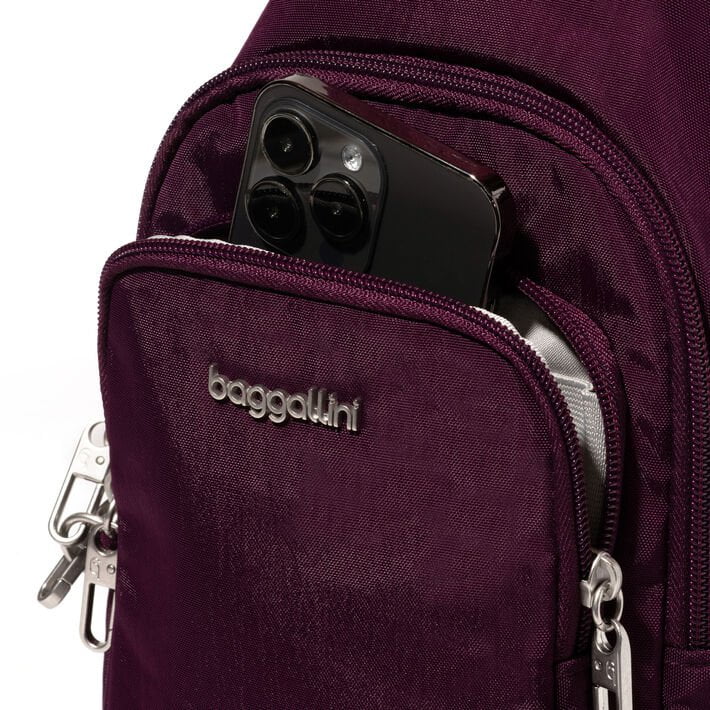 Baggallini Securtex Anti-Theft Crossbody Sling Bag for Women - RFID Blocking, Lightweight & Secure Travel Purse - Perfect for Day Trips, Commuting, and Shopping