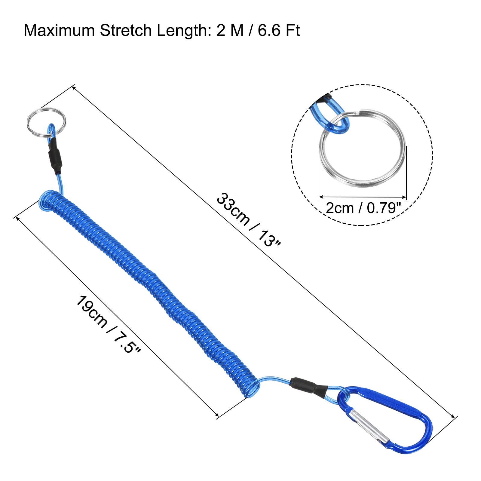 PATIKIL Fishing Lanyard with Metal Clip - Retractable Safety Cord for Boating & Kayaking
