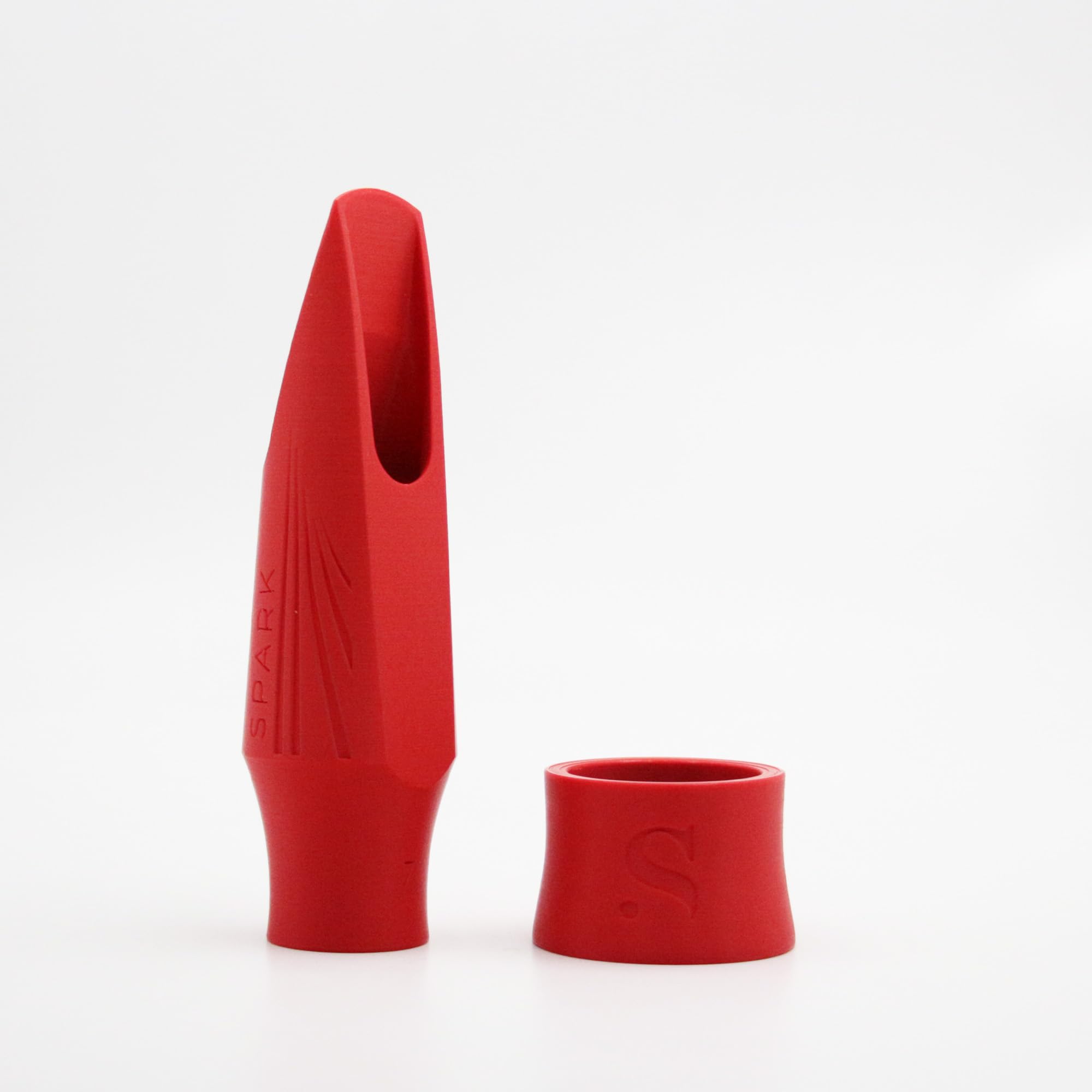 Premium Syos Tenor Saxophone Mouthpiece with Spark Mode - 7 Tip Opening in Carmine Red & Matching Syos Red Tenor Ligature Bundle | Perfect for Jazz, Studio Recording & Live Performances