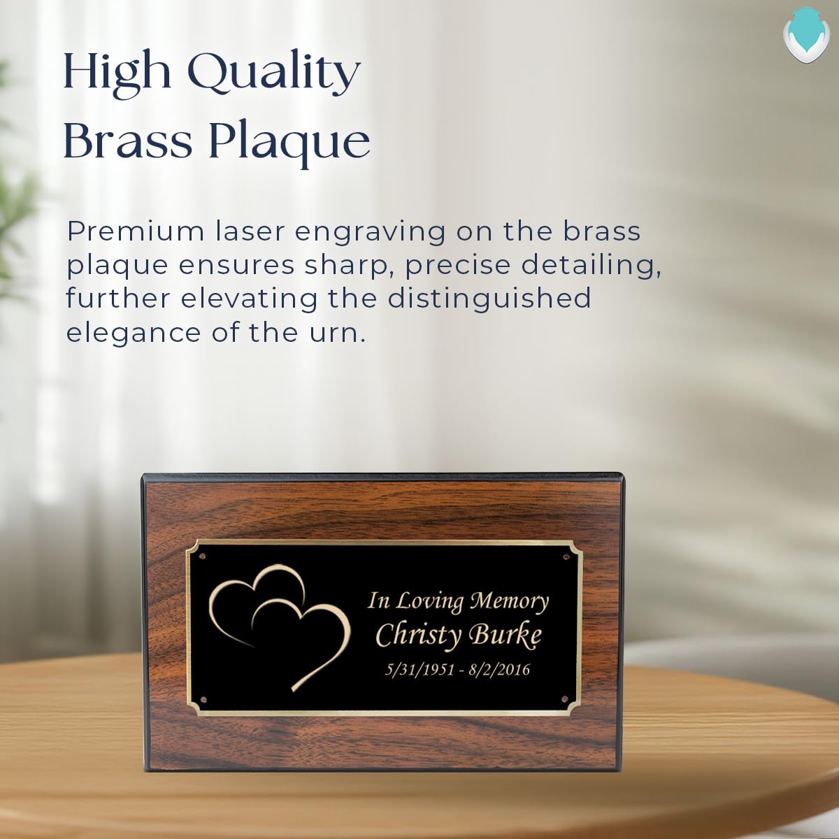 Premium Walnut Cremation Urn Box for Ashes - Handcrafted Wooden Urn with Custom Engraving for Men & Women - Holds Up to 213lbs - Perfect for Memorial Services, Home Display & Funeral Arrangements