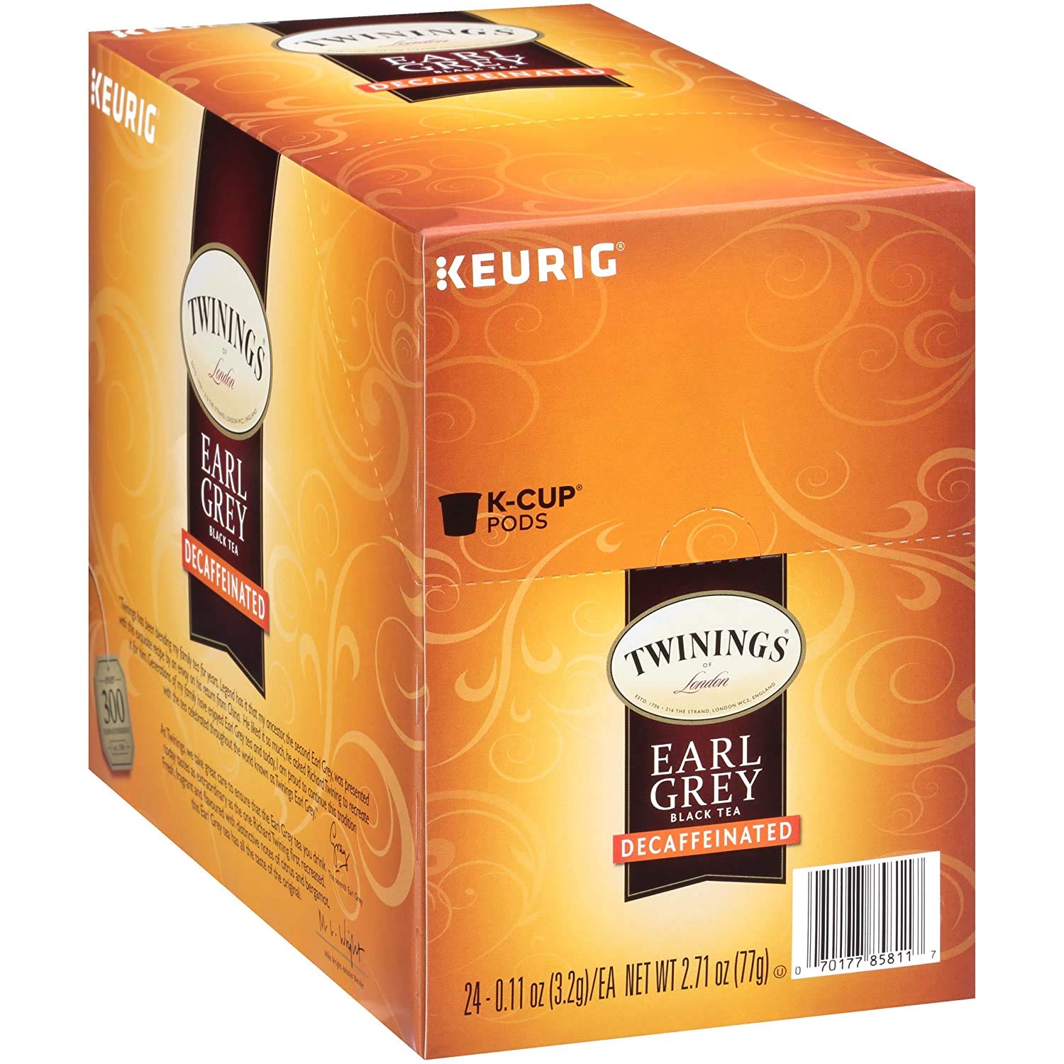 Twinings Decaf Earl Grey Tea K-Cups for Keurig, 96 Count – Perfect for Office, Home, or Travel Use