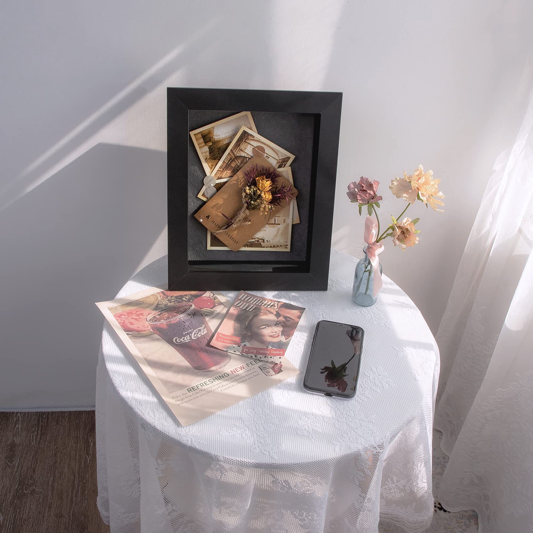 Golden State Art 8x10.5 Shadow Box Frame Display Case - 2 Inch Depth Black Picture Frame for Collages, Collections, Mementos (2 Pack) - Perfect for Home Decor, Office Display & Gift Giving