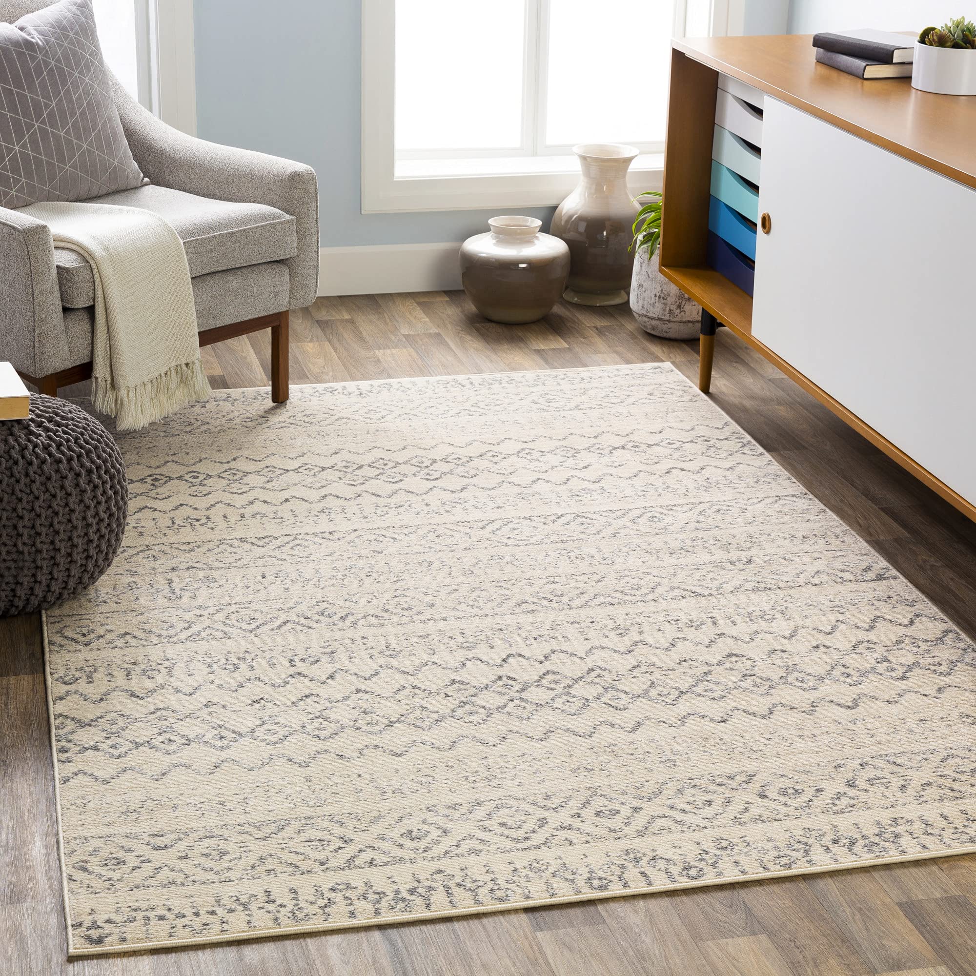 Bohemian Moroccan Area Rug - Handmade Vintage Design, Soft & Durable - Perfect for Living Room, Bedroom, or Boho Home Decor