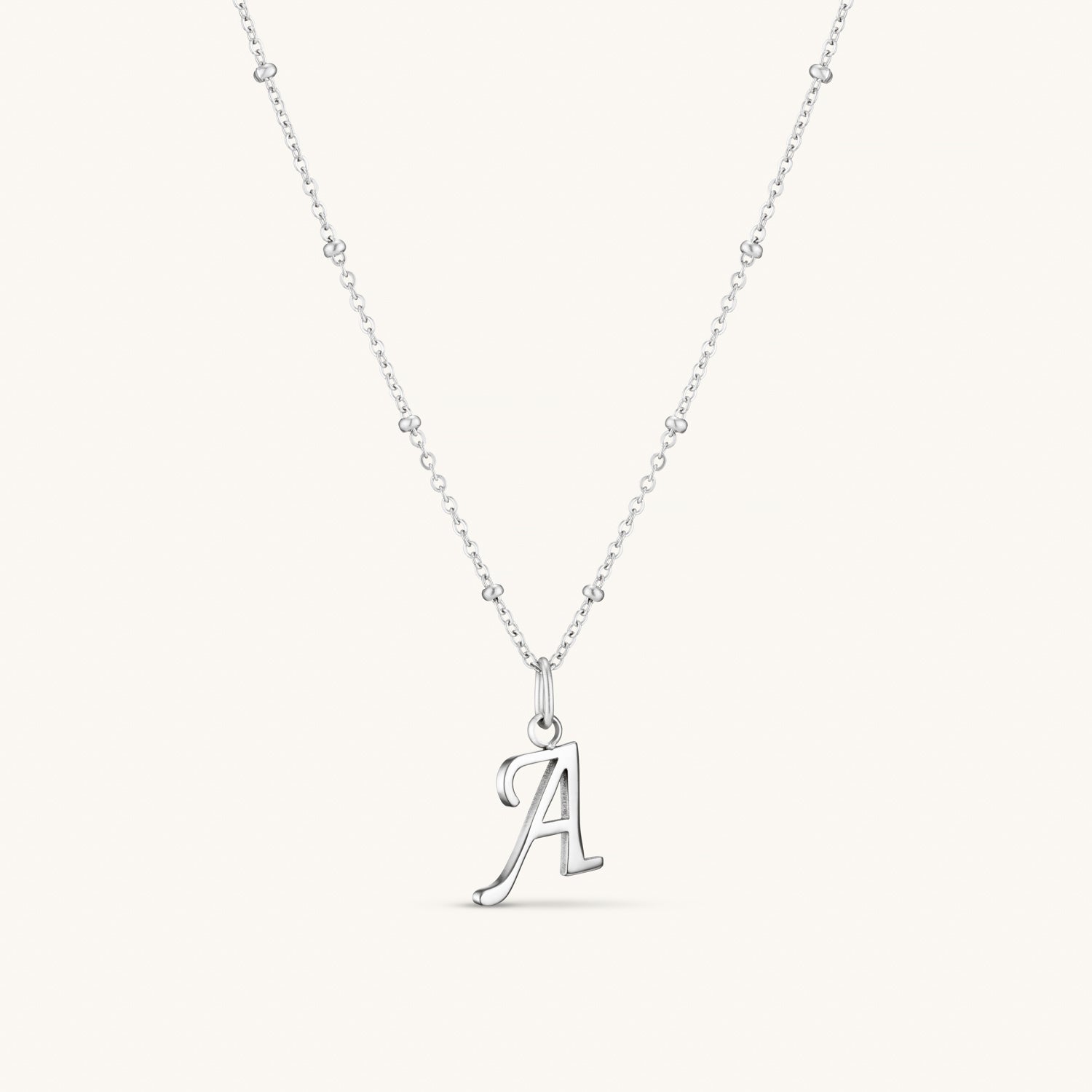 Elegant Script Initial Necklace in Sterling Silver - Perfect Personalized Gift for Women, Birthday, Anniversary & Everyday Wear