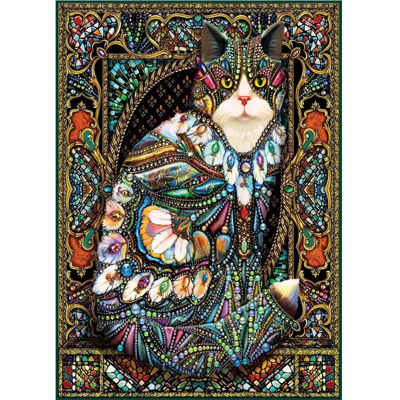 Holdson 1000-Piece Jigsaw Puzzle - Cat Fanciers: Jewelled Cat - Challenging Adult Puzzle for Relaxation & Home Decor | Perfect Gift for Cat Lovers & Puzzle Enthusiasts