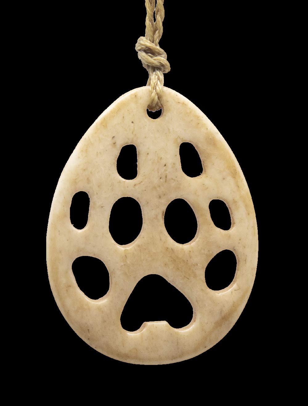Hand Carved Aged Bone Wolf Paw Pendant Necklace - Unique Viking Jewelry for Men & Women - Perfect for Outdoor Adventures, Cosplay & Gift Giving