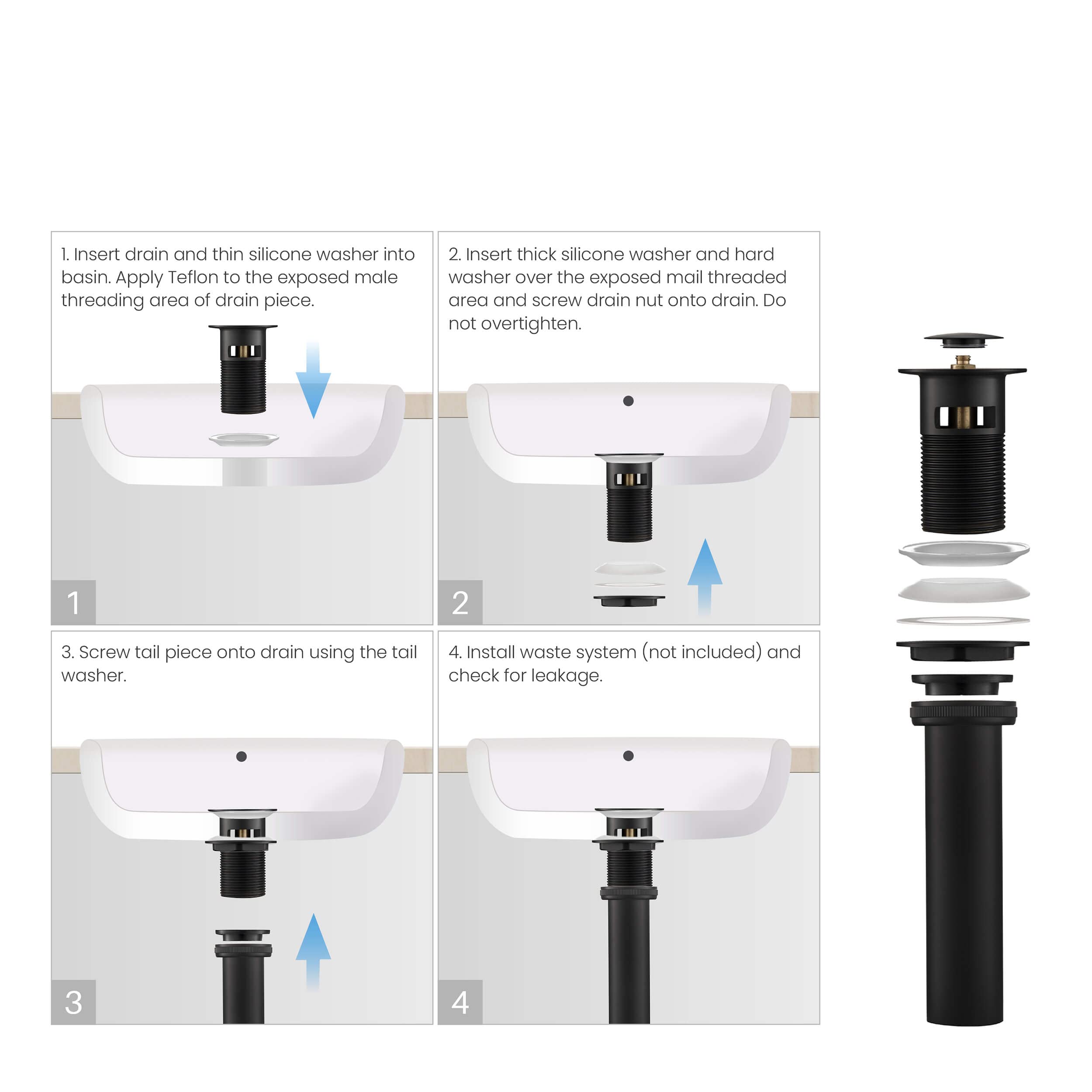 KIBI Infinity Single Handle Bathroom Vanity Sink Faucet with Pop Up Drain | Solid Brass Lavatory Faucet with High Arc Spout | Includes Water Hose for Easy Installation (Matte Black, KBF1006) | Perfect for Modern Bathroom Renovation & Home Upgrade