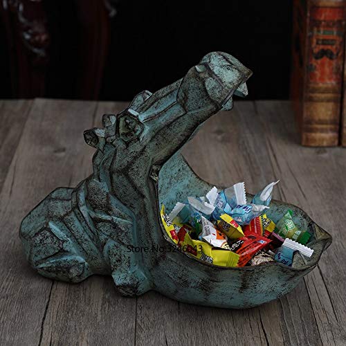 European Creative Hippo Sculpture - Handcrafted Home Decor for TV Cabinet, Shoe Cabinet, Desk Storage Tray | Unique Figurine & Miniature Gift for Housewarming, Living Room, Office Decor