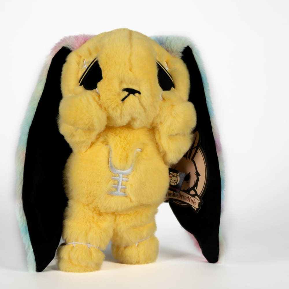 Plushie Dreadfuls Anxiety Rabbit Stuffed Animal - Yellow Limited Edition Soft Plush Toy for Stress Relief & Comfort | Perfect for Anxiety Support, Therapy, and Cuddling