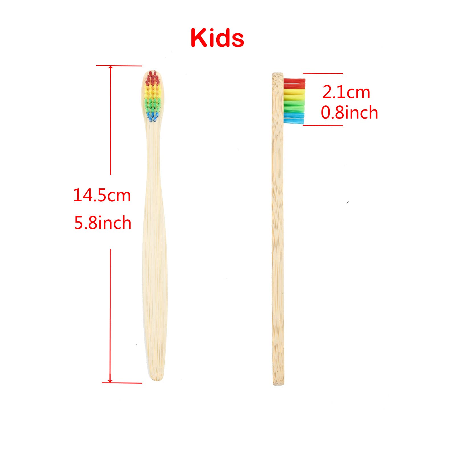SEVENHEAD 10 Pack Kids Bamboo Toothbrushes - Soft Bristles, Natural Biodegradable & BPA-Free Eco Friendly Wooden Toothbrushes for Children | Gentle Dental Care for Toddlers & Kids | Perfect for Home, Travel & Eco-Conscious Families